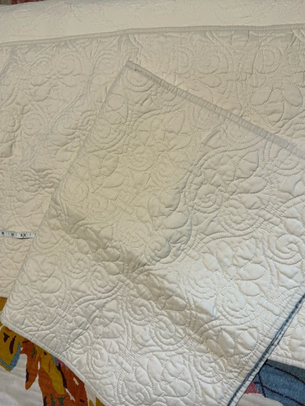 (2) Madison Park OFF White Quilted King Pillow Covers - Picture 5 of 6